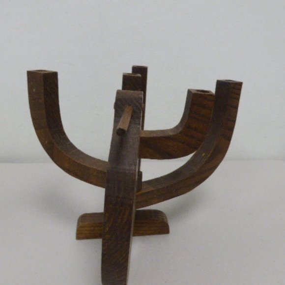 Danish Mid Century wooden candle holder collapsible teak moveable bird - Picture 7 of 8